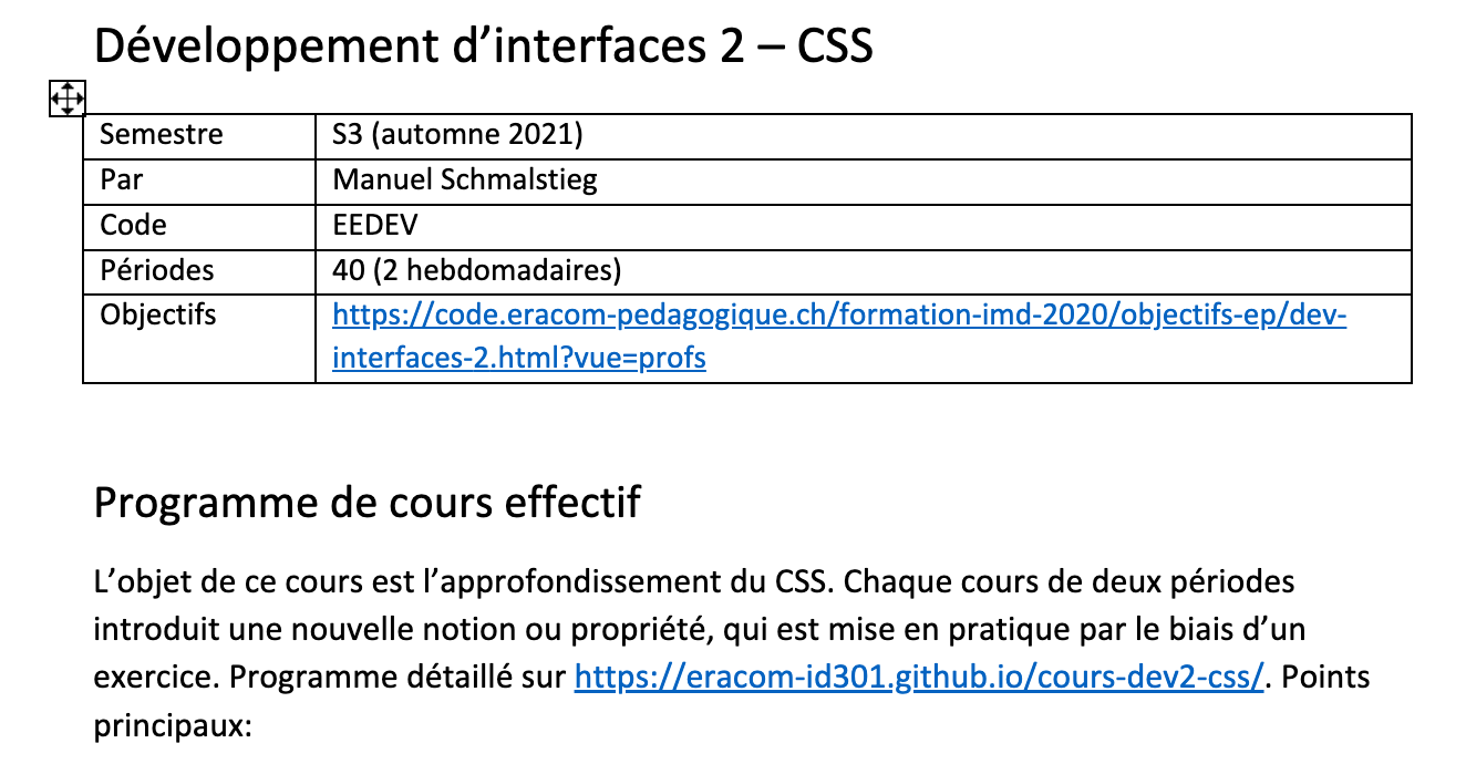 Un exemple de fiche de suivi