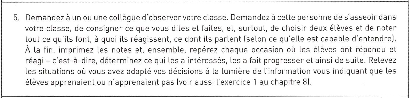 Chapitre 6 (déroulement de la leçon, apprentissage), exercice 5