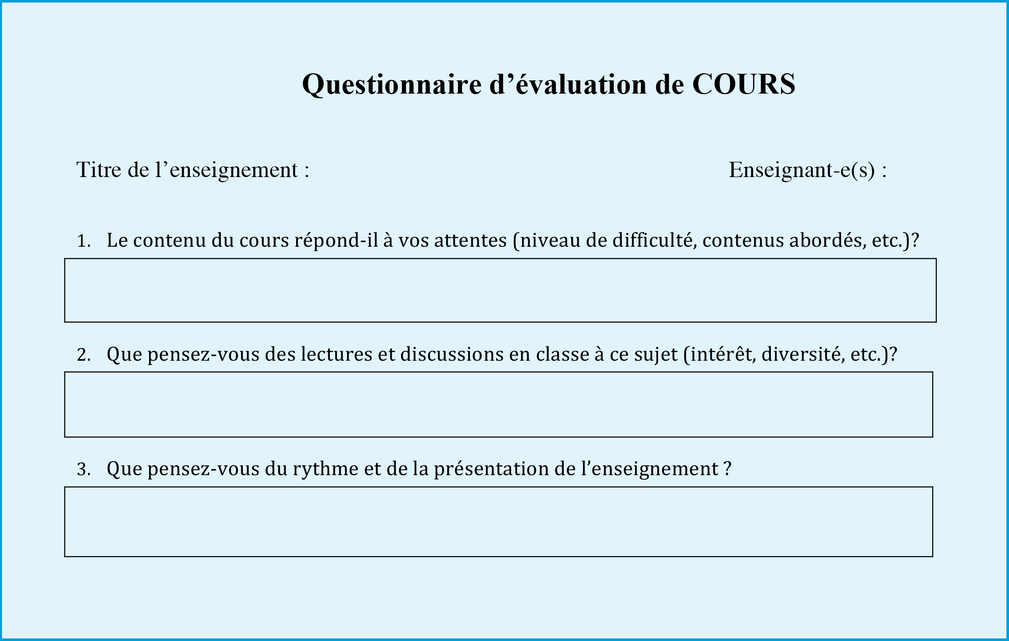 UNIL: Questionnaire qualitatif